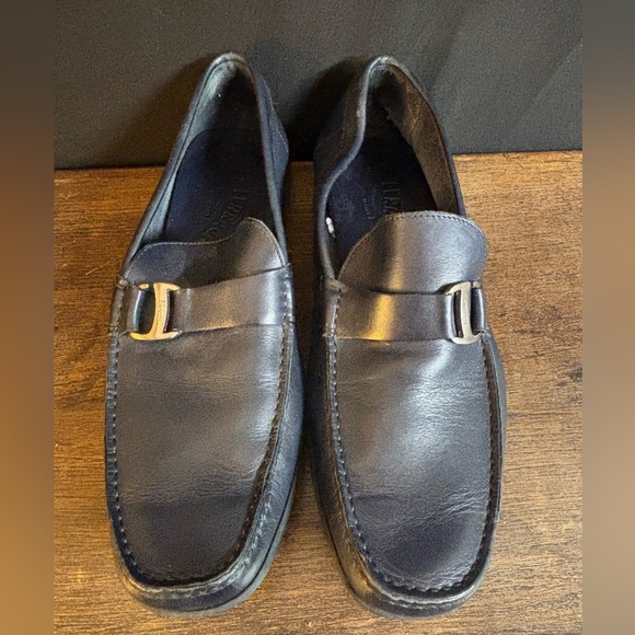 Salvatore Ferragamo Navy Men’s Leather Loafers Size 8.5 main image 9